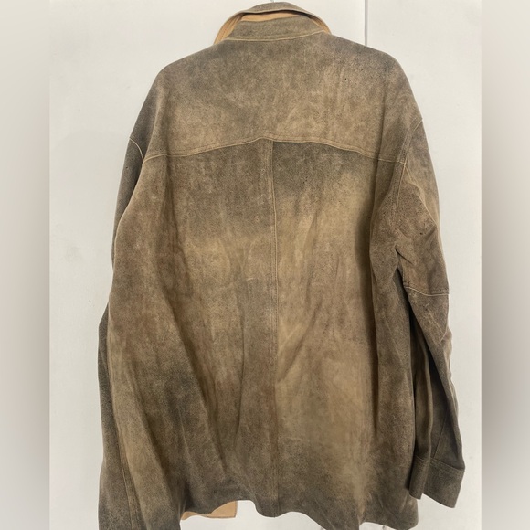 Men's Brown Leather/Suede Reversible Jacket - Picture 2 of 3